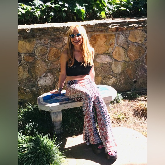 Vintage SUPER soft California Beachwear Floral Pattern Women’s Bell Bottoms 💕 🏖️ - Picture 6 of 6